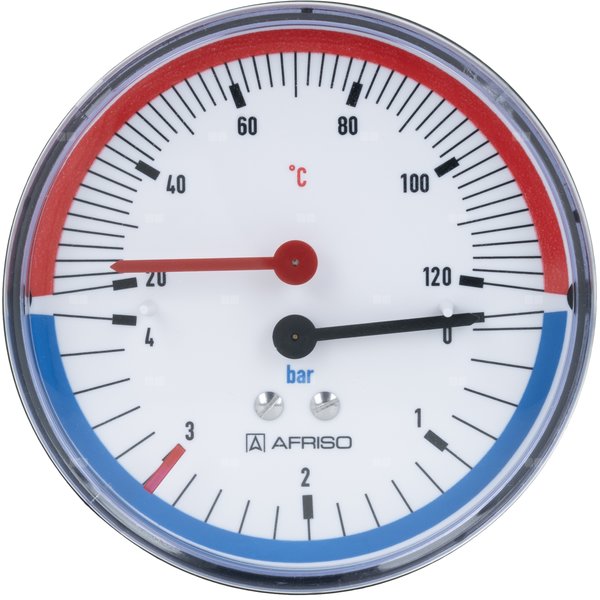 Manometr AFRISO TM aksjalne 1/4'' fi 80 mm, 0 - 4 bar, 20 - 120'C