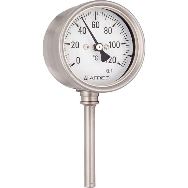 Termometr bimetaliczny AFRISO BiTh Ch, D412 fi 100 mm 0…120'C tuleja 63 mm połączenie ax