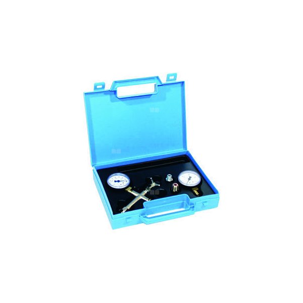 Zestaw do pomiaru ciśnienia w palniku: manometr, wakuometr, zawory redukcyjne