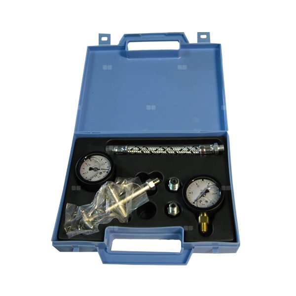 Zestaw do pomiaru ciśnienia w palniku: manometr, wakuometr, zawory redukcyjne, przewody elastyczne