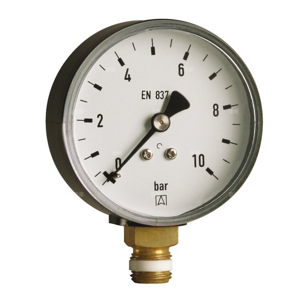 Manometr z rurką Bourdona AFRISO RF standardowy -1/1,5 bar G1/2B radialne fi 80 mm, kl. 1.6%