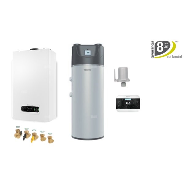 Pakiet z kotłłem kondensacyjnym EXCLUSIVE EVO X 25 R + pompa ciepła HP-E 260 ACS S