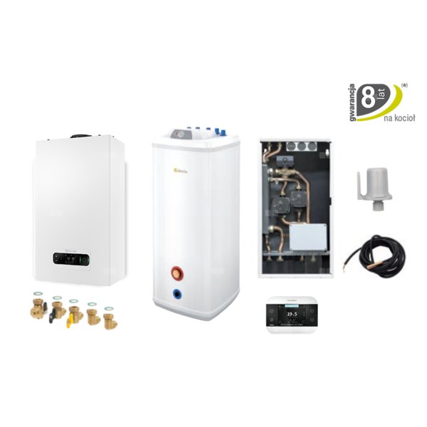 Pakiet z kotłłem kondensacyjnym EXCLUSIVE EVO X 25 R + KWADRO TOP 120 + CONNECT AT-BT LE
