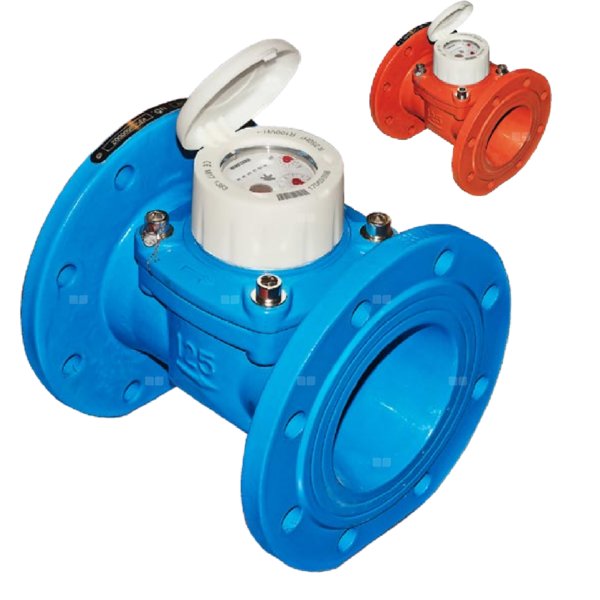 Wodomierz jednostrumieniowy suchobieżny przemysłowy, typu WDE-K50 DN 150 Q3=250 m3/h R160/100, Tmax: 50st.C, L=300 mm