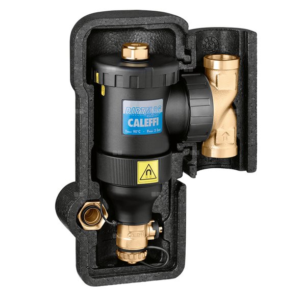DIRTMAG® - Separator zanieczyszczeń 1" z magnesem. Wykonany z kompozytu. Przyłącza z gwintem wewnętrznym. Z izolacją