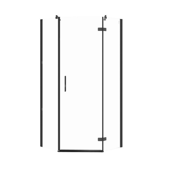 KABINA PRYSZNICOWA PIĘCIOKĄTNA CITY CZARNA 90X90X195 PRAWA TRANS.