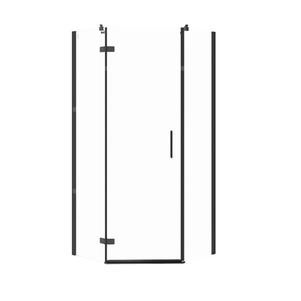 KABINA PRYSZNICOWA PIĘCIOKĄTNA CITY CZARNA 90X90X195 LEWA TRANS.