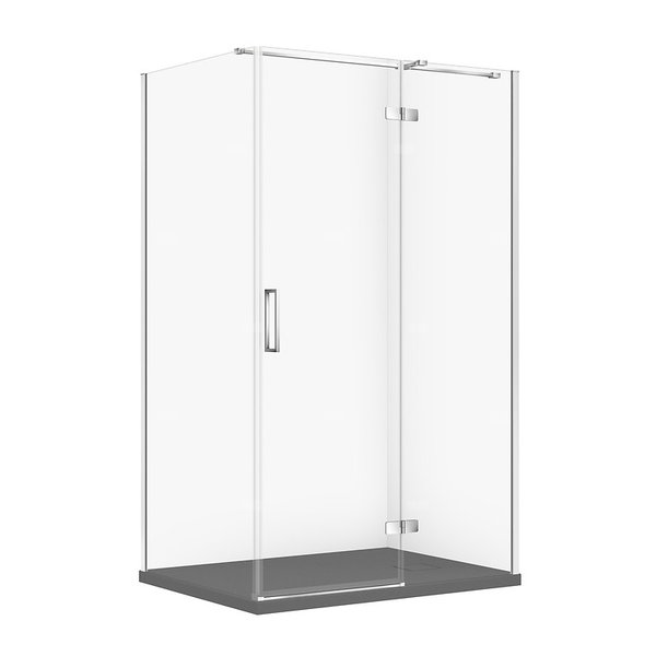 SET C596 KABINA CITY PRAWA CHROM 120X90X195+TAKO SLIM SZARY MAT WIR