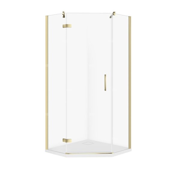 SET C541 KABINA PIĘCIOKĄTNA CITY LEWA ZŁOTA 80X80X195+TAKO SLIM WIR