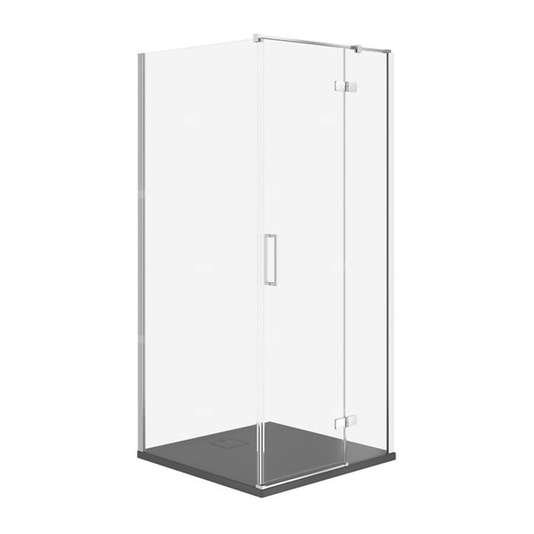 SET C501 KABINA CITY PRAWA CHROM 80X80X195+TAKO SLIM SZARY MAT WIR