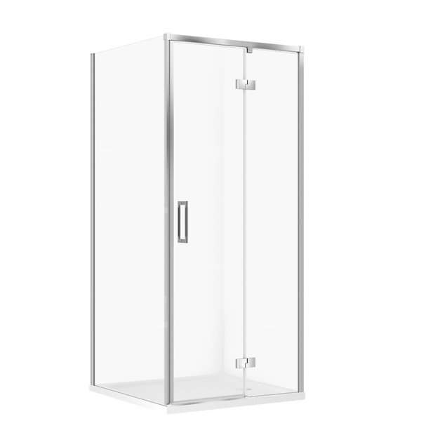 SET C141 KABINA LARGA PRAWA CHROM 90X90X195+TAKO BIAŁY 90X4 WIRT