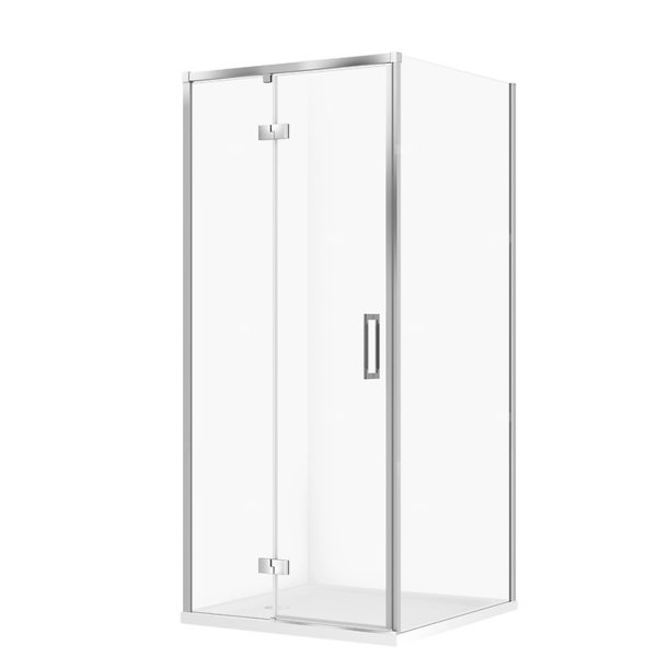 SET C140 KABINA LARGA LEWA CHROM 90X90X195+TAKO BIAŁY 90X4 WIRT