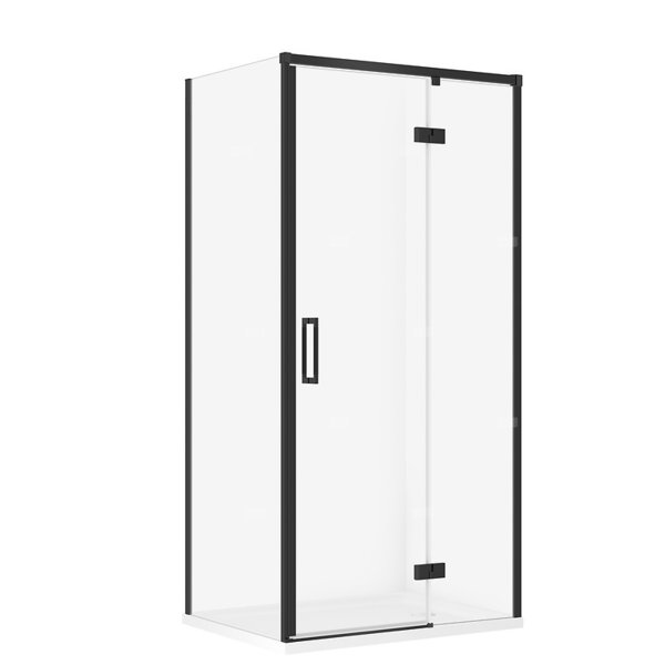 SET C139 KABINA LARGA PRAWA CZARNA 100X80X195+TAKO BIAŁY 100X4 WIRT