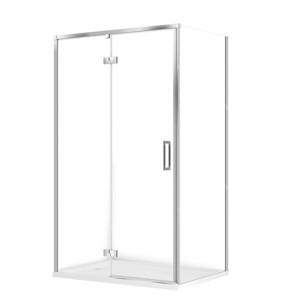 SET C132 KABINA LARGA LEWA CHROM 120X90X195+TAKO BIAŁY 120X4 WIRT