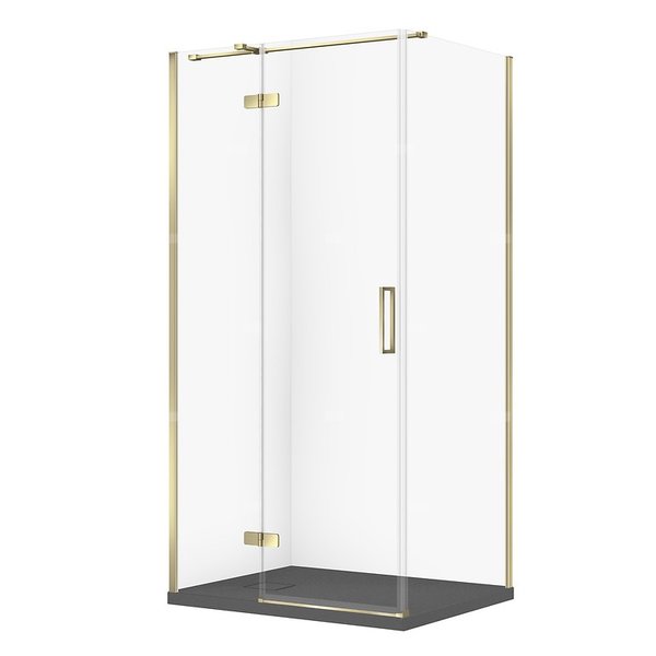 SET C565 KABINA CITY LEWA ZŁOTA 100X80X195+TAKO SLIM SZARY MAT WIR