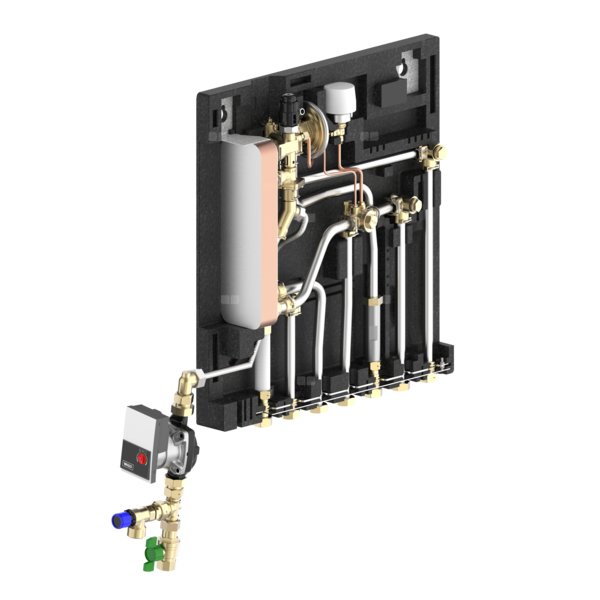 Danfoss EvoFlat 110 FSS 1, w/bypass, w/1 CW meter, w/EPP front, w/circulation, w/safety valve