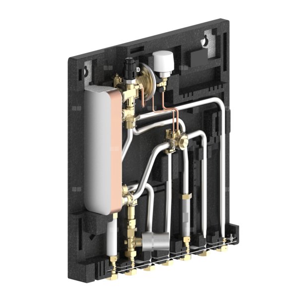 Danfoss EvoFlat FSS StS 1, w/bypass, w/1 CW meter, w/EPP front, w/Water hammer arrester, 43kW