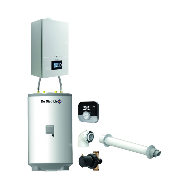 Pakiet - Kocioł gazowy jednofunkcyjny DE DIETRICH Virtuens Smart 15 kondensacyjny wiszący 2.6 - 16.3 kW+ Zestaw powietrzno-spalinowyKoncentryczny PP/Alu fi 60/100 + RegulatorSMART TC + Zasobnik c.w.uAQUAvie125 + Filtr magnetyczny XS90 A