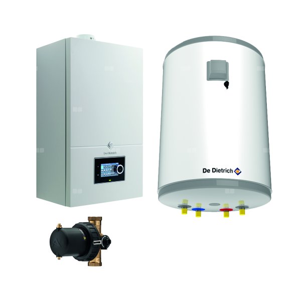 Pakiet - Kocioł gazowy jednofunkcyjny DE DIETRICH Virtuens Smart 24 kondensacyjny wiszący 3.3 - 26.1 kW + Zasobnik c.w.uAQUAvie100 + Filtr magnetyczny XS90 A