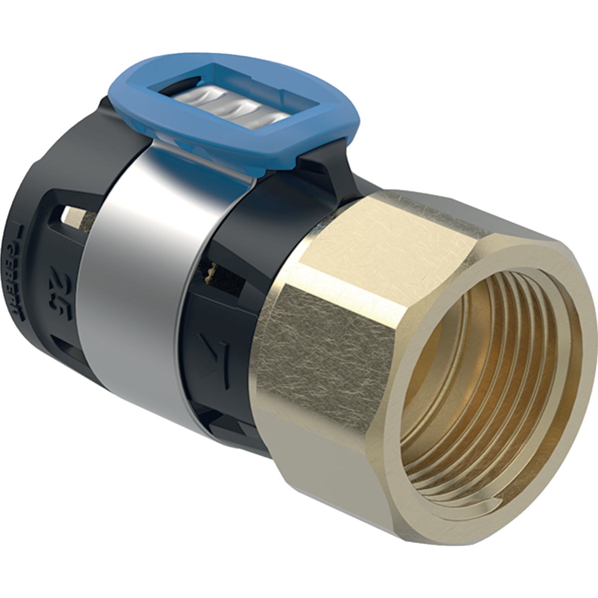 Złączka przejściowa  GEBERIT FlowFit, brąz krzemowy bezołowiowy, 1/2'' x 16 mm (GW x łącznik zaprasowywany)