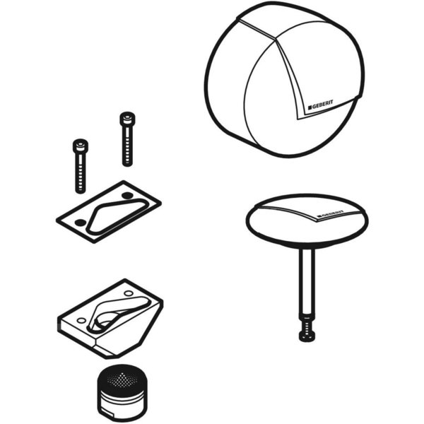Zestaw wykończeniowy Geberit do zestawu odpływowo-przelewowego do wanien i brodzików d52: Chrom błyszczący