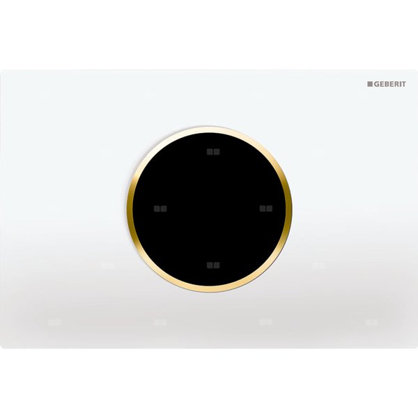 Elektroniczny zestaw uruchamiający WC Geberit, IR, Sigma10, 12cm, biały-złoty