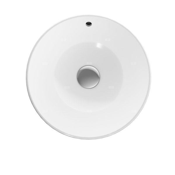 Umywalka GEBERIT Variform okrągła, biała / KeraTect, 400mm, bez otworu na baterię, wpuszczana w blat, z odpływem przelewowym, bez półki