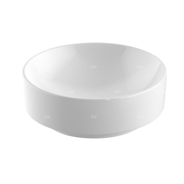 Umywalka GEBERIT Variform okrągła, biała, 400mm, bez otworu na baterię, stawiana na blat, bez odpływu przelewowego, bez półki