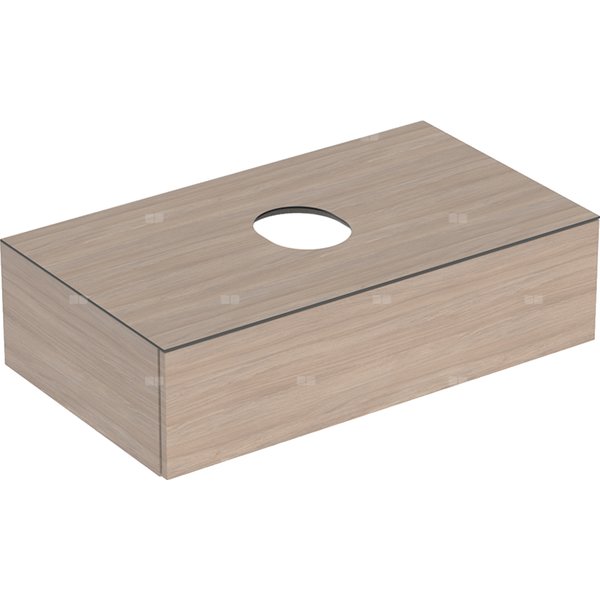 Geberit Variform Szafka pod umywalkę stawianą na blat, B90cm, H23.5cm, T51cm, z jedną szufladą, powierzchnią odkładczą i syfonem, dąb, z powłoką melaminową, matowa