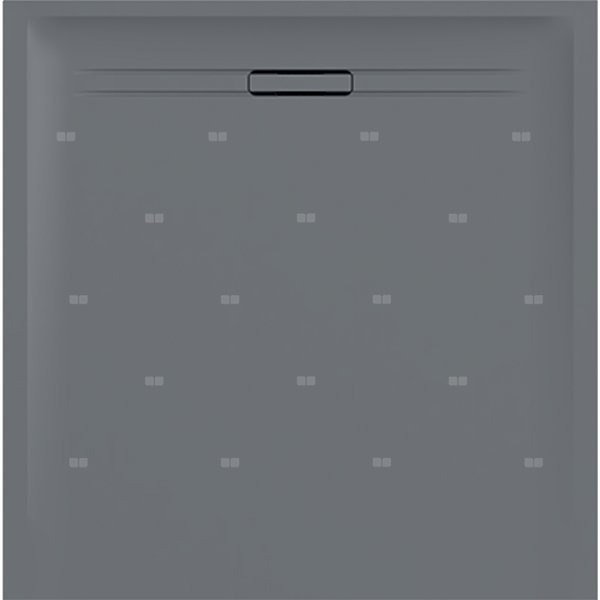 Brodzik kwadratowy Geberit Sestra: 80x80x4cm, Szary / Struktura łupka