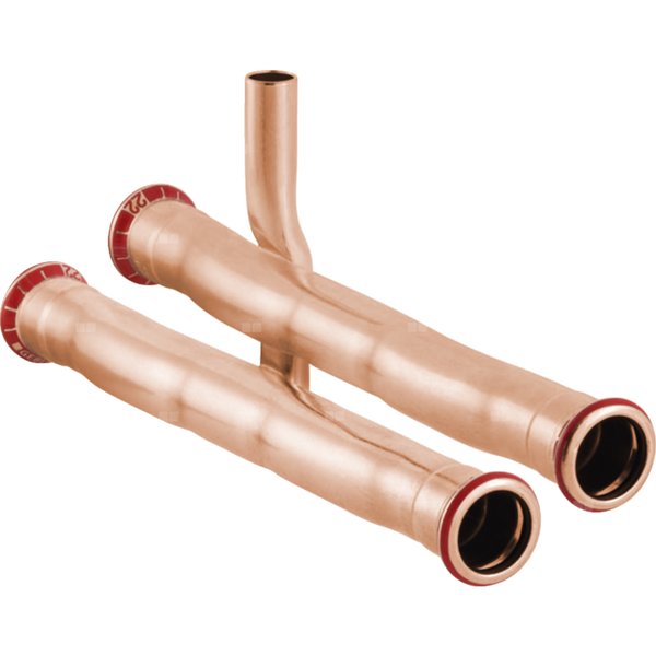 Trójnik krzyżakowy Geberit Mapress Kupfer poj. RP-KE (RP-KEV + RP-KR) d18-15