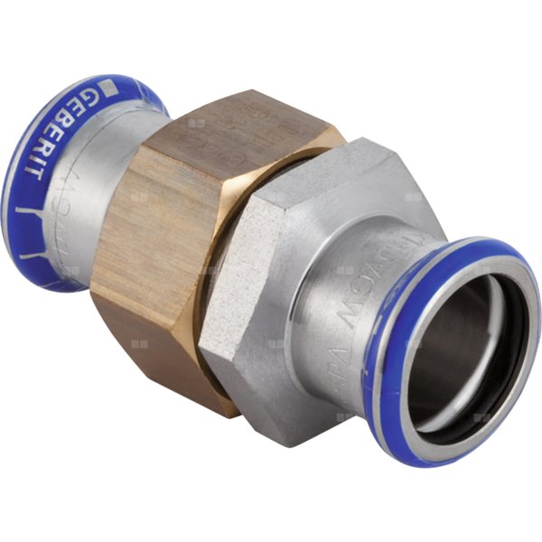 Śrubunek hydrauliczny GEBERIT Mapress Edelstahl stal nierdzewna mz 35 mm z pierścieniem zacinającym
