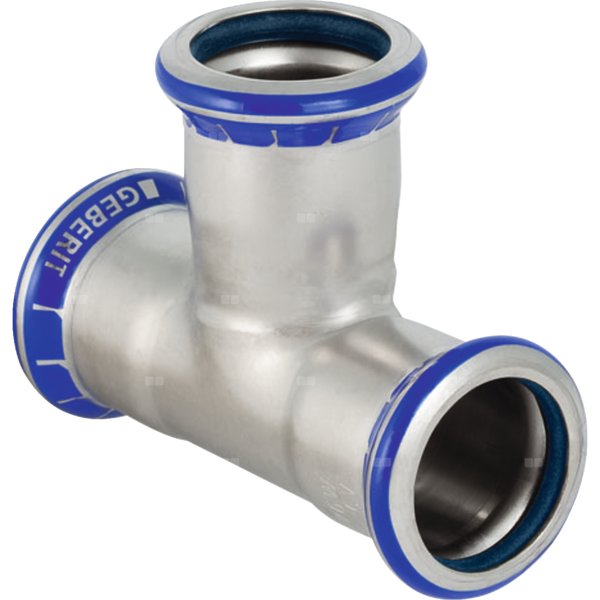 Trójnik GEBERIT Mapress Edelstahl FKM równoprzelotowy 90' stal nierdzewna 108 mm MZ