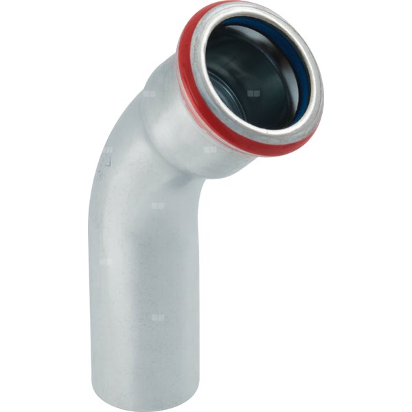 Kolano 45' GEBERIT Mapress C-Stahl FKM, stal (ocynk galwaniczny/elektrolityczny) (ocynk), 88.9 mm, DN 80 x 88.9 mm x DN 80 (końcówka wciskowa x mufa zaprasowywana) z uszczelką