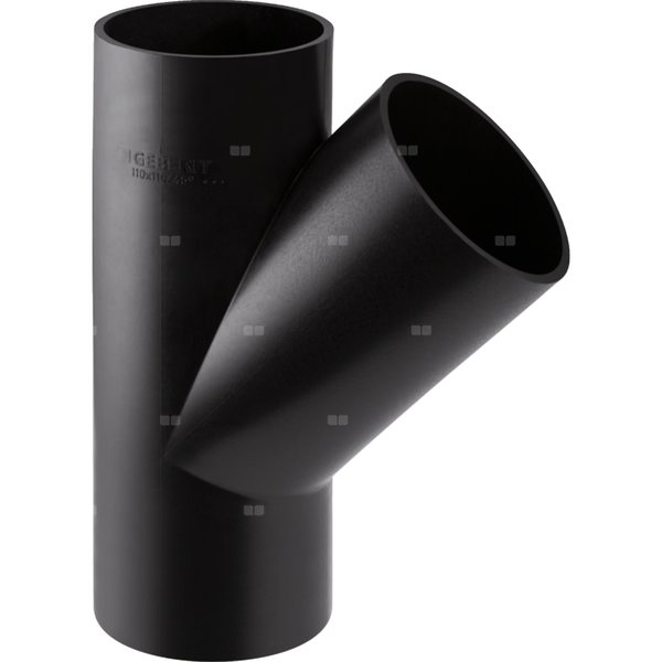 Trójnik GEBERIT HDPE 45' PE 75 mm x 40 mm x 75 mm (króciec z tworzywa sztucznego do spawania/zgrzewaniania x króciec z tworzywa sztucznego do spawania/zgrzewaniania x króciec z tworzywa sztucznego do spawania/zgrzewaniania)