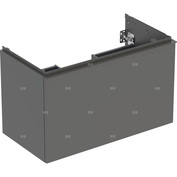 Szafka pod umywalkę Geberit Acanto, z szufladą i szufladą wewnętrzną: Szerokość umywalki=90cm, Korpus i front: lava / lakierowany matowy, Uchwyt: lava / malowany proszkowo, matowy