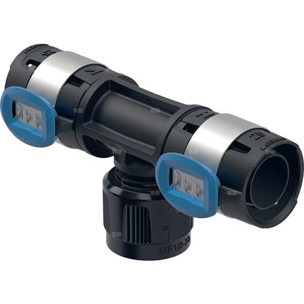 Trójnik przejściowy Geberit FlowFit z MasterFix, przepływ: Materiał=PPSU, d=16mm, RpMF=1/2 ", d1=16mm