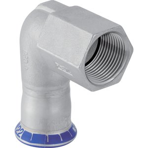 Kolano Geberit Mapress Edelstahl przejściowe 90 st. z gw.wewn. d22-Rp½