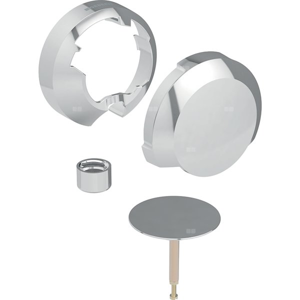 Zestaw wykończeniowy Geberit do zestawu odpływowo-przelewowego do wanien i brodzików d52, z dopływem, chrom błyszczący