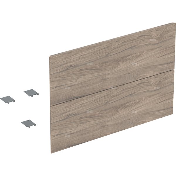 Zestaw frontów szuflad (2 szt.) do dolnej szafki pod umywalkę z dwoma szufladami GEBERIT ONE, kol. orzech włoski hickory melamina, struktura drewna szer.750 mm