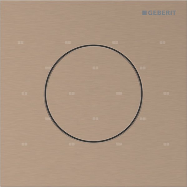 Przycisk uruchamiający Geberit typ 40 do systemu spłukiwania pisuarów z pneumatycznym uruchamianiem spłukiwania, okrągły: Czerwone złoto / Szczotkowany, powlekany easy-to-clean