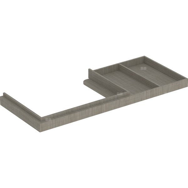 Nasadzany blat pod umywalkę Geberit Citterio z powierzchnią odkładczą: B=118cm, Dąb szarobrązowy