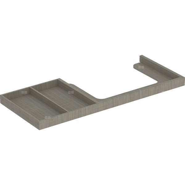 Nasadzany blat pod umywalkę Geberit Citterio z powierzchnią odkładczą: B=118cm, Dąb szarobrązowy