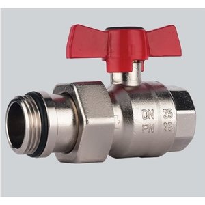 Zawór kulowy "MODUL" z pokrętłem (Silumin), mufa x półśrubunek, DN25, PN25
