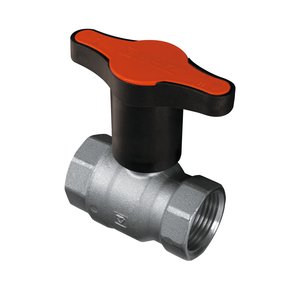 Zawór kulowy „MODUL" z pokrętłem (tworzywo - kolor czerwony), PN 25, mufa x mufa, DN15