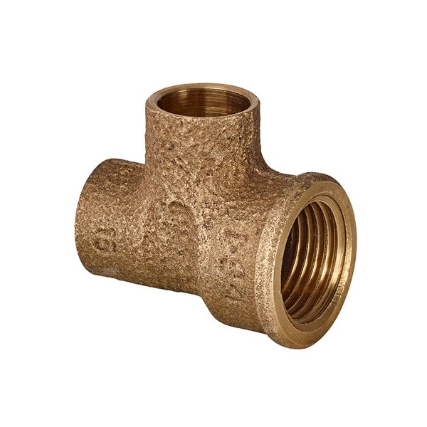 Trójnik IBP 4134 z gwintem bocznym brąz 15 mm x 1/2'' x 15 mm (lut wewnętrzny x lut wewnętrzny x GW)