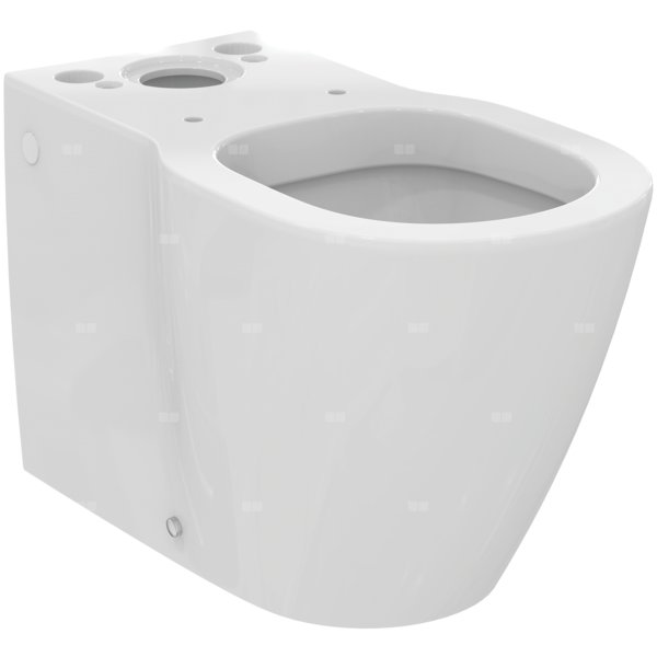 Miska WC stojąca IDEAL STANDARD CONNECT porcelana szklista biała, odpływ mocowane ściśle przylegające do ściany bez kołnierza wewnętrznego