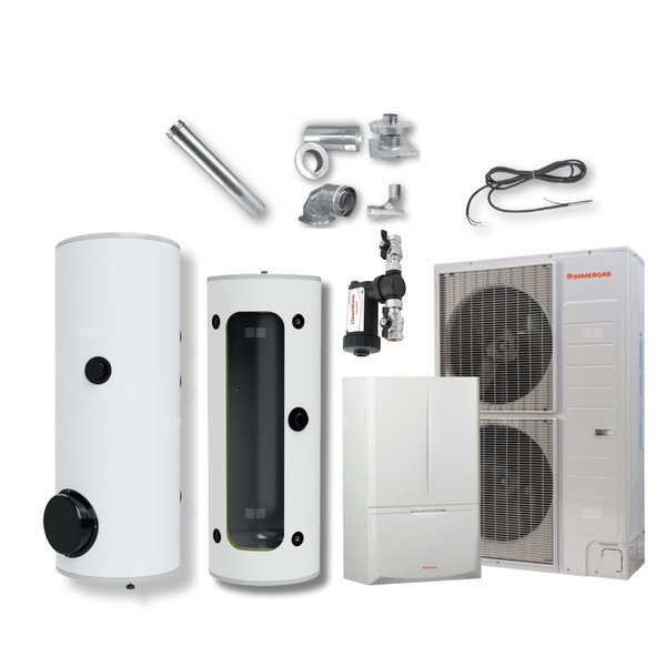 Pakiet - Pompa ciepła powietrze-woda split IMMERGAS MAGIS COMBO 14 V2 T 12.5 kW 400 V + Zasobnik c.w.u. OKC 300 NTR/HP + Zasobnik buforowy NAD 250 V1