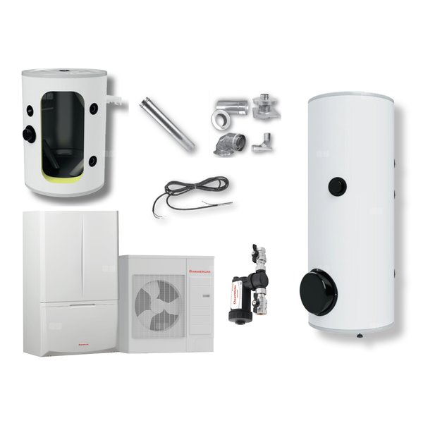 Pakiet - Pompa ciepła powietrze-woda split IMMERGAS MAGIS COMBO 9 V2 M250 B50 7.9 kW 230 V + Zasobnik c.w.u. OKC 250 NTR/HP + Zasobnik buforowy NAD 50 V1