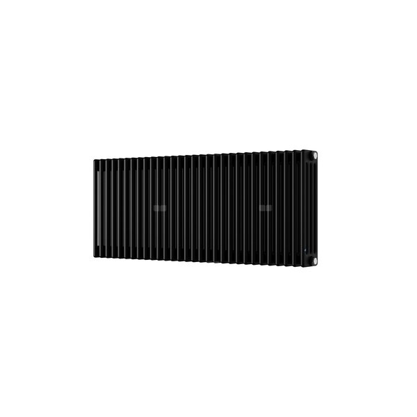 Grzejnik żeberkowy INSTAL-PROJEKT TUBUS 4 stal, podłączenie boczne, rozstaw 232 mm 302 x 1100 mm, kolor black structure (RAL 9005), moc 1080 W